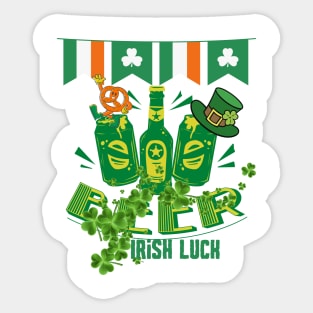 Irish luck beer Sticker